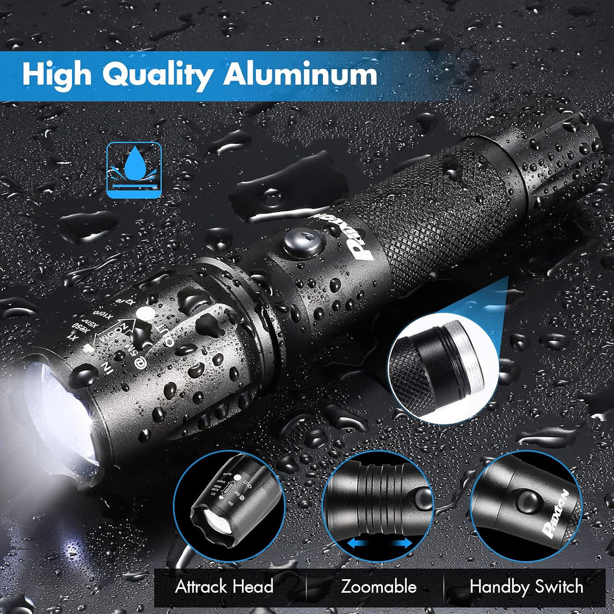 Rechargeable 5000 lumen LED Tactical Flashlight F7794