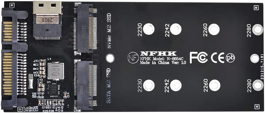 NGFF M-Key NVME to SFF-8654 Slimline SAS Adapter and U.2 SFF-8639 NVME PCIe SSD Cable E186540