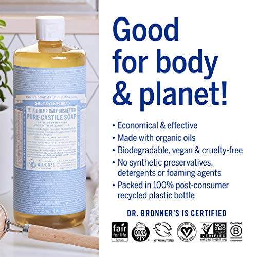 Pure-Castile Liquid Soap (Baby Unscented, 32 ounce) D19059