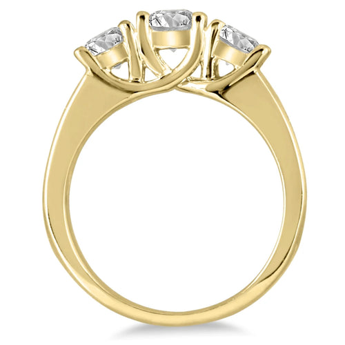 14K Yellow Gold Diamond Three Stone Ring C305