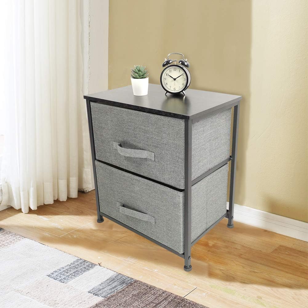 Gray 2 Drawer Fabric Storage Dresser K235