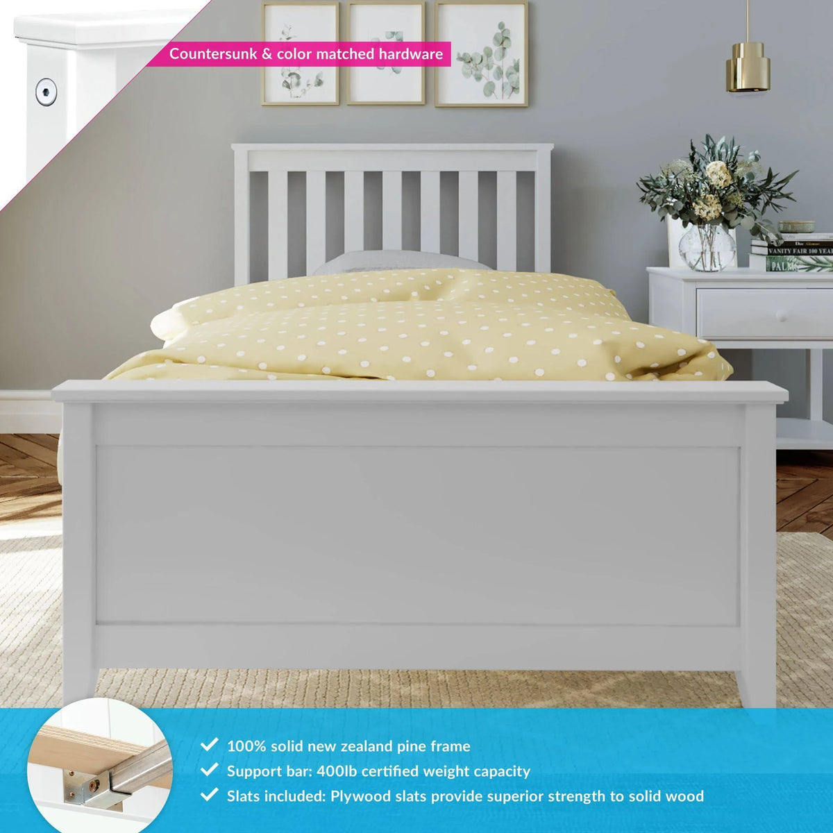 Solid Wood Twin-size Bed H290