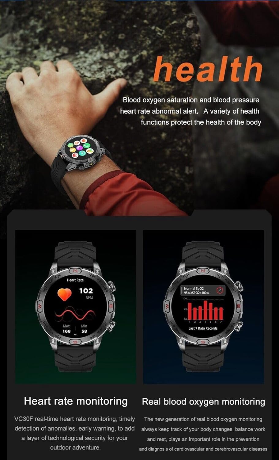 1.43" AMOLED Display Smart Watch with Compass C6104