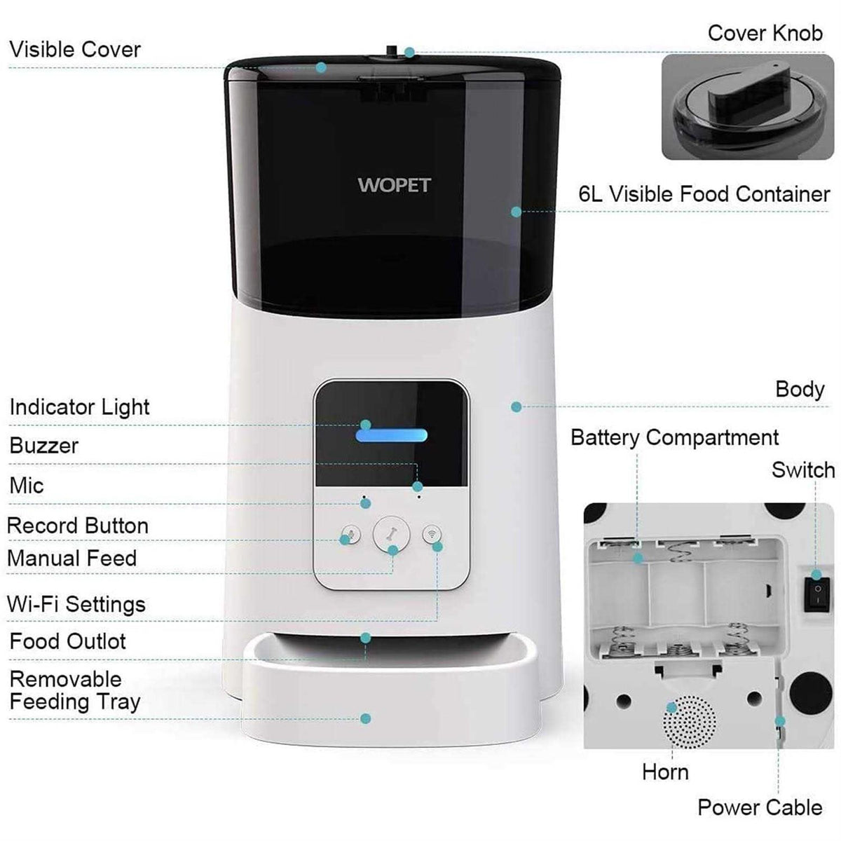 Automatic Wi-Fi Smart Cat Food Dispenser C8735