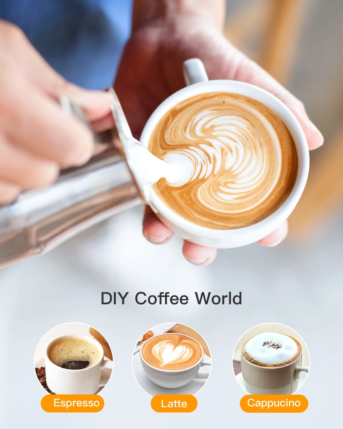 Espresso Machine with Milk Frother, 1-4 Cup Coffee Maker N747704