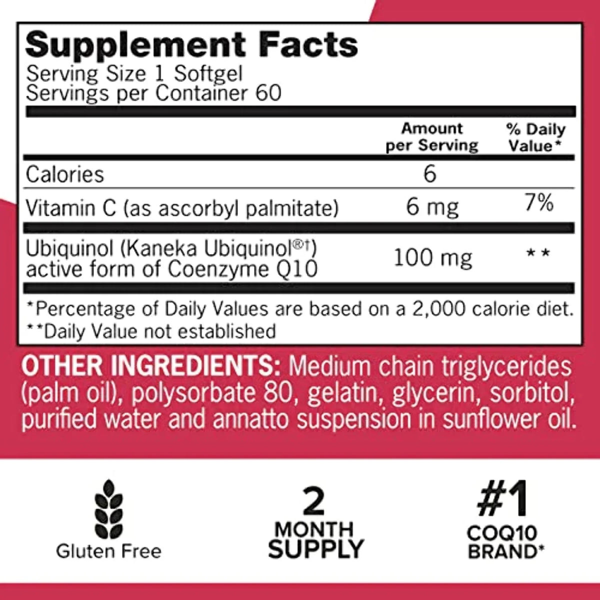 100mg CoQ10 Softgels, 60 Count D90986
