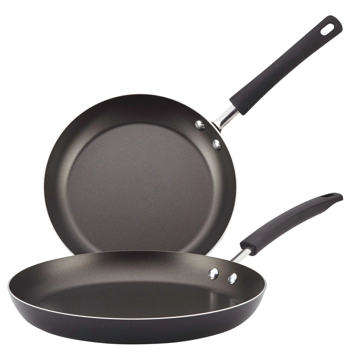2-Piece Black Non-Stick Aluminum Frying Pan W5748