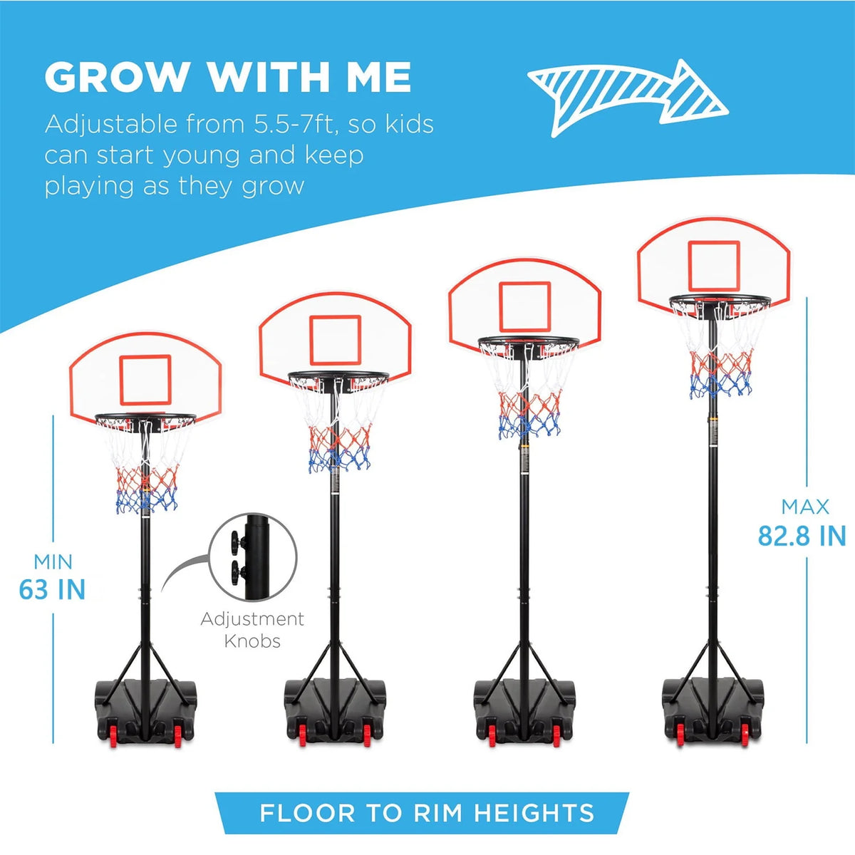 Adjustable Portable Basketball Hoop I9458
