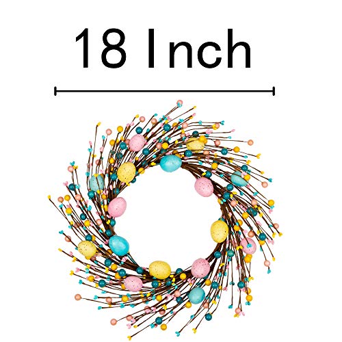 18 inch Artificial Easter Egg Wreath M7445