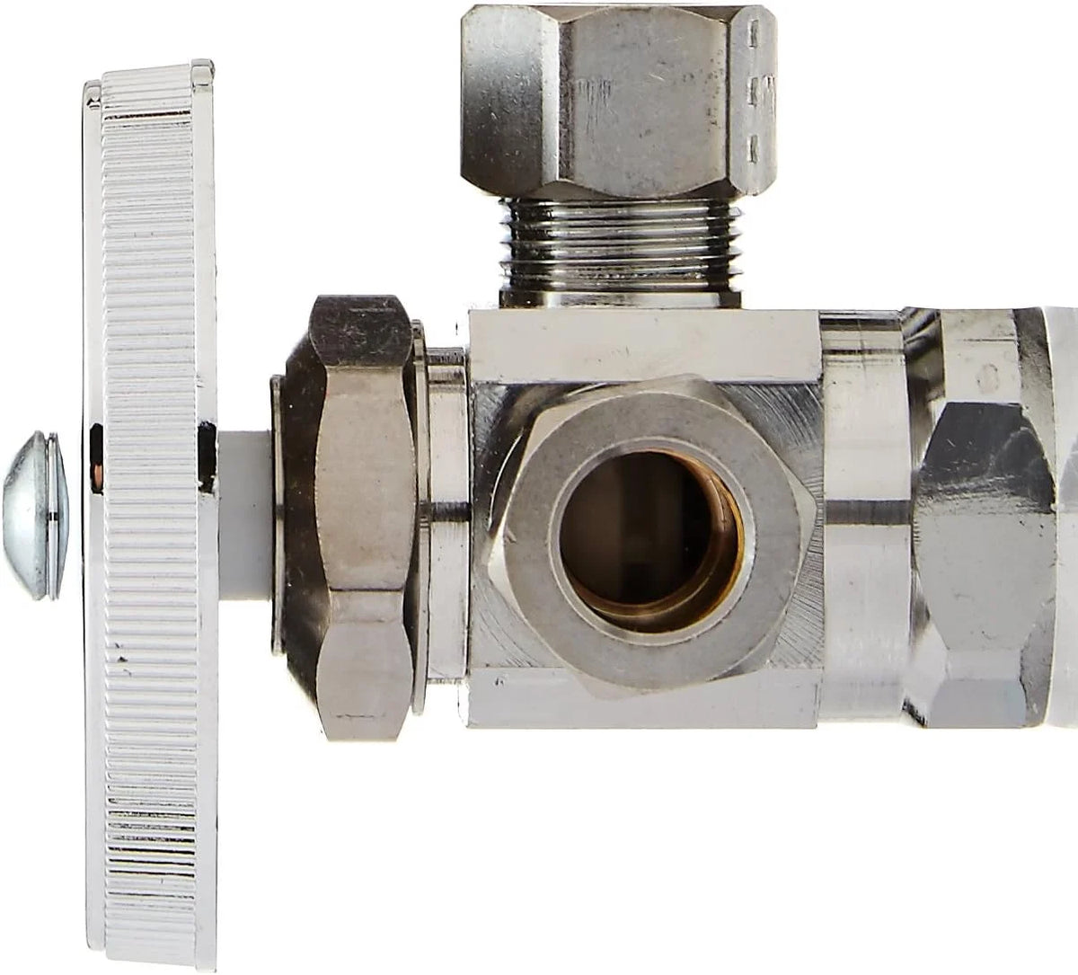 Chrome Dual Outlet Stop With Female Iron Pipe Inlet 1/2-Inch C41816