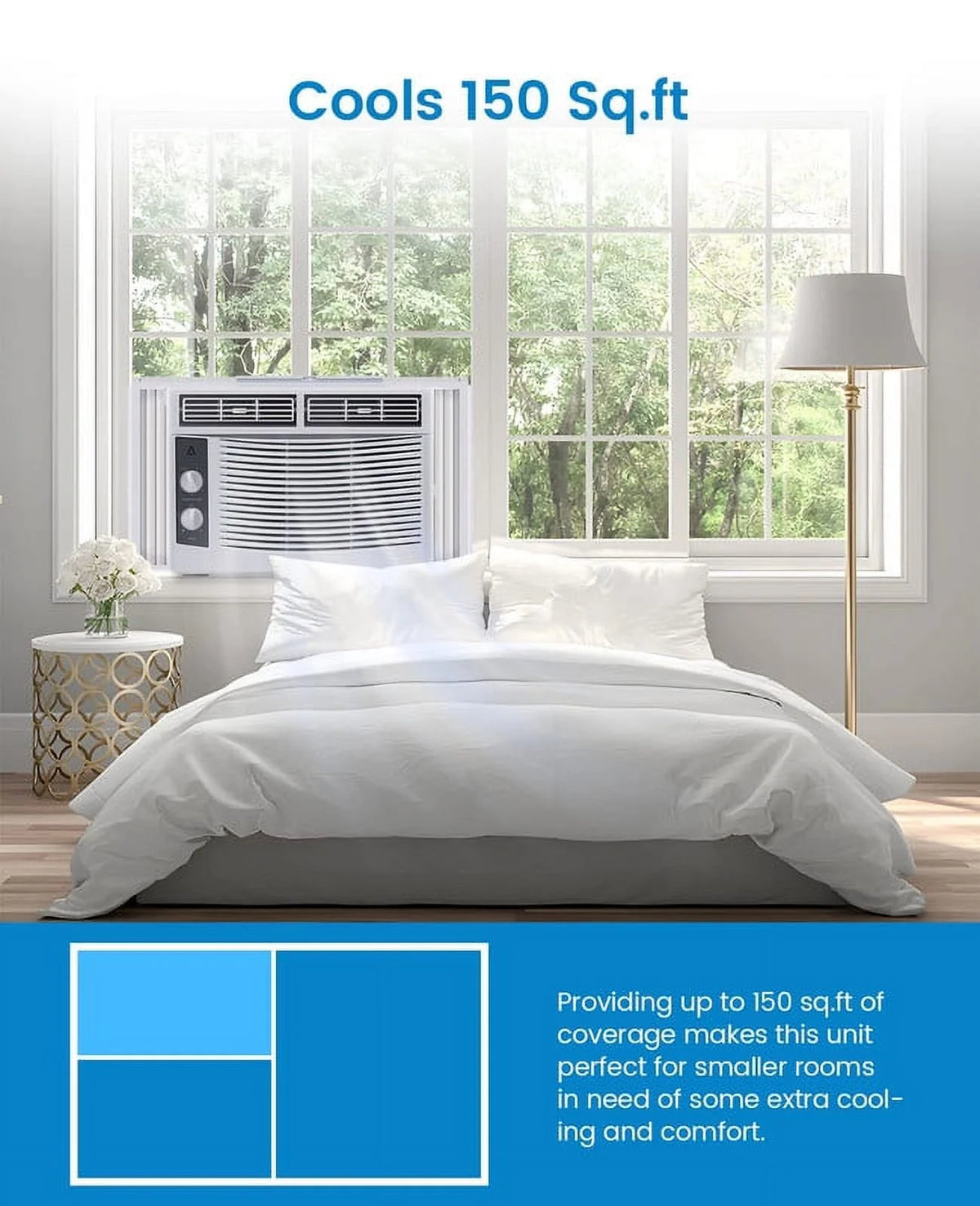 5000 BTU Window Air Conditioner with Reusable Filter I7929