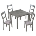 Industrial Style Wooden Dining Table Set with 4 Chairs Grey J5491