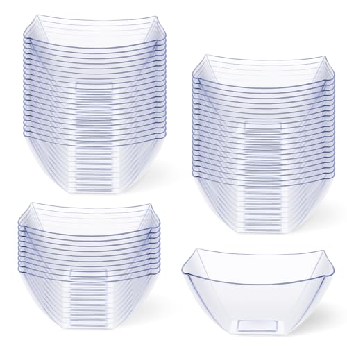 50 Pack Plastic Clear Serving Bowls 8 Ounce D9569