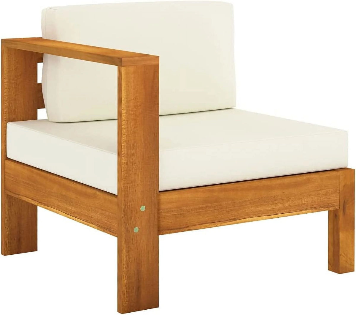 10 Piece Acacia Wood Patio Lounge Set with Cream White Cushions O602