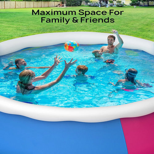 15ft x 35in Round Inflatable Swimming Pool Set with Filter Pump and Cover I7281