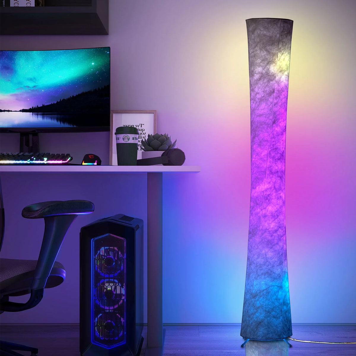 Soft Light LED RGB Color Changing 61'' Tall Floor Lamp X472513