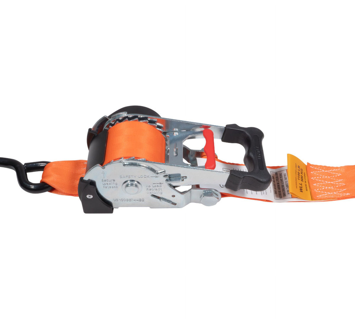 (4 Pack) Orange 2" x10' Auto Retract Ratchet Straps with Zinc Coated S Hook Tiedowns X80427
