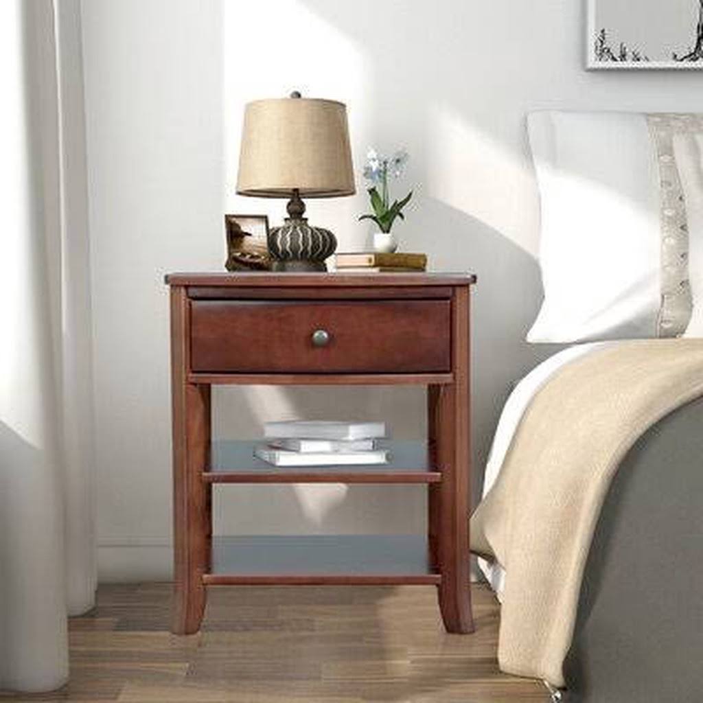 Solid Wood 1 Drawer Nightstand L53214