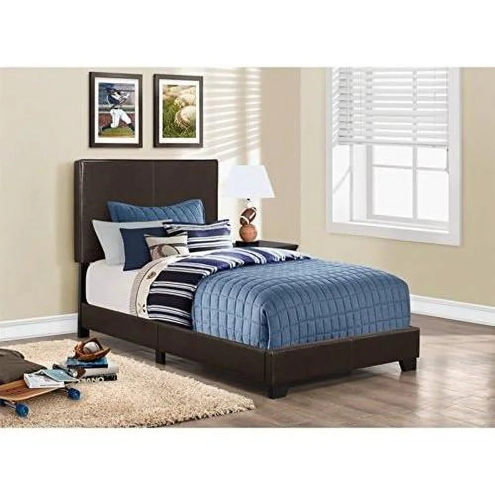 Dark Brown Leather Upholstered Bed B260262