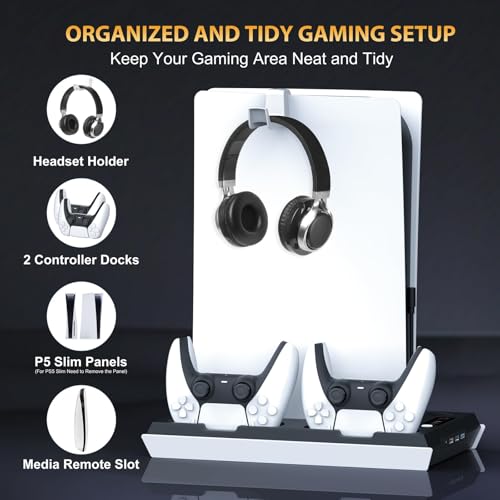 PS5 Slim Cooling Station with Dual Controller Charging Station, Black E375058