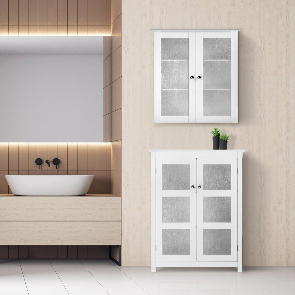 White Bathroom Floor Cabinet V287