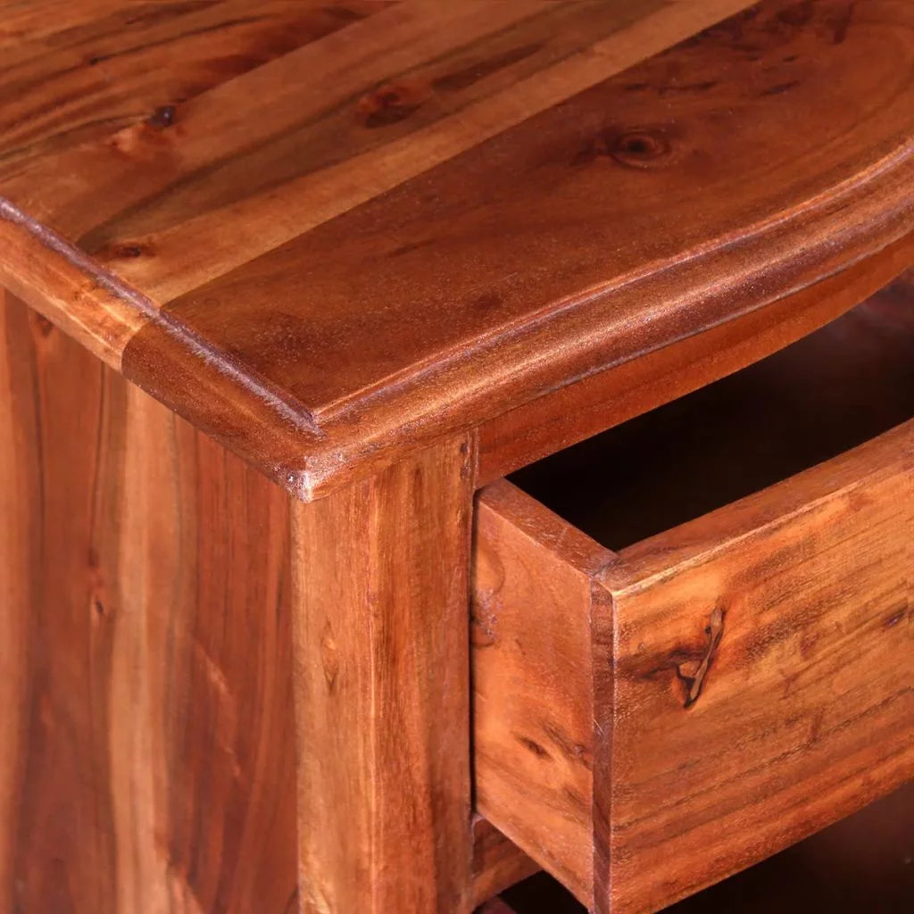 Nightstand with Drawers Solid Acacia Wood W544