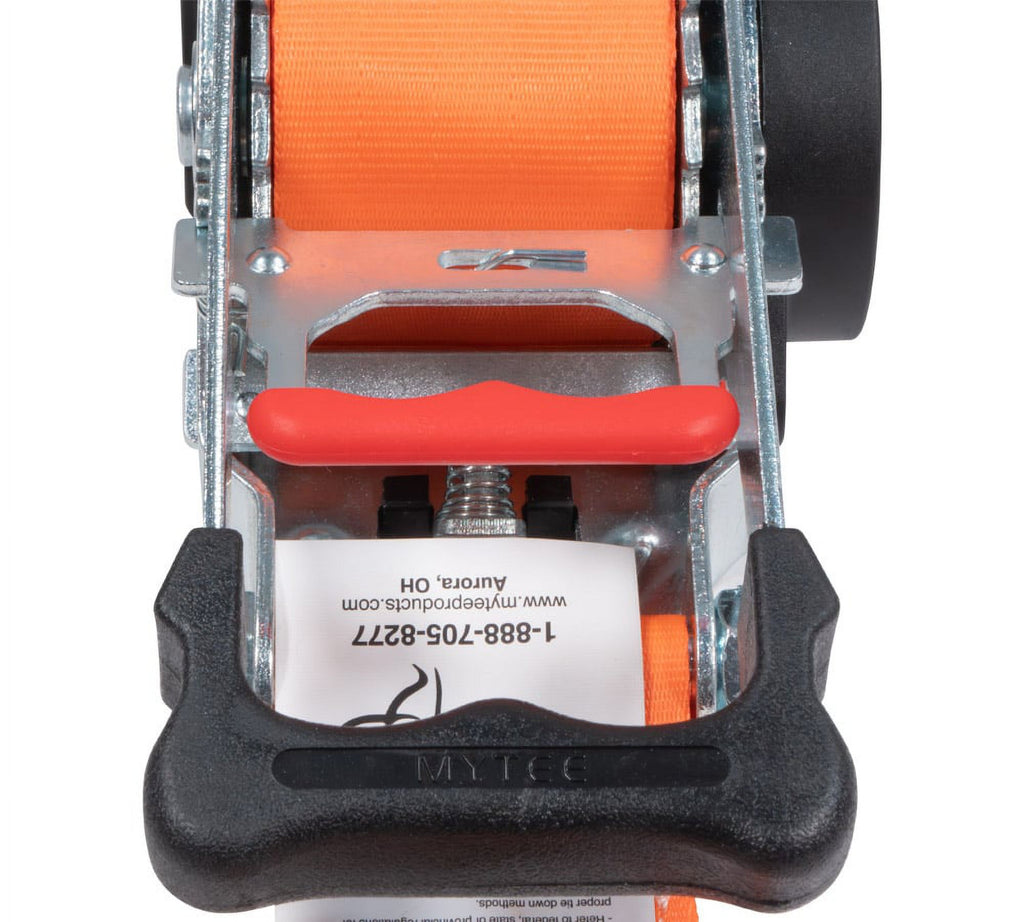 (4 Pack) Orange 2" x10' Auto Retract Ratchet Straps with Zinc Coated S Hook Tiedowns X80427