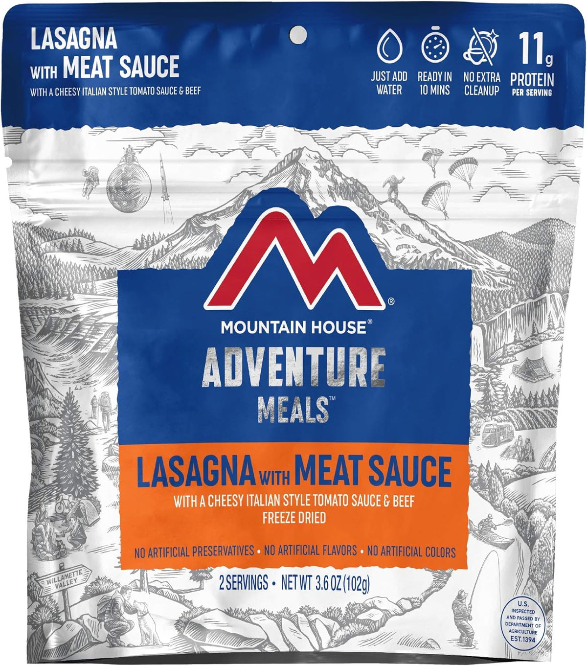 Freeze Dried Biscuits & Gravy and Lasagna with Meat Sauce, 2 Servings Each J44090