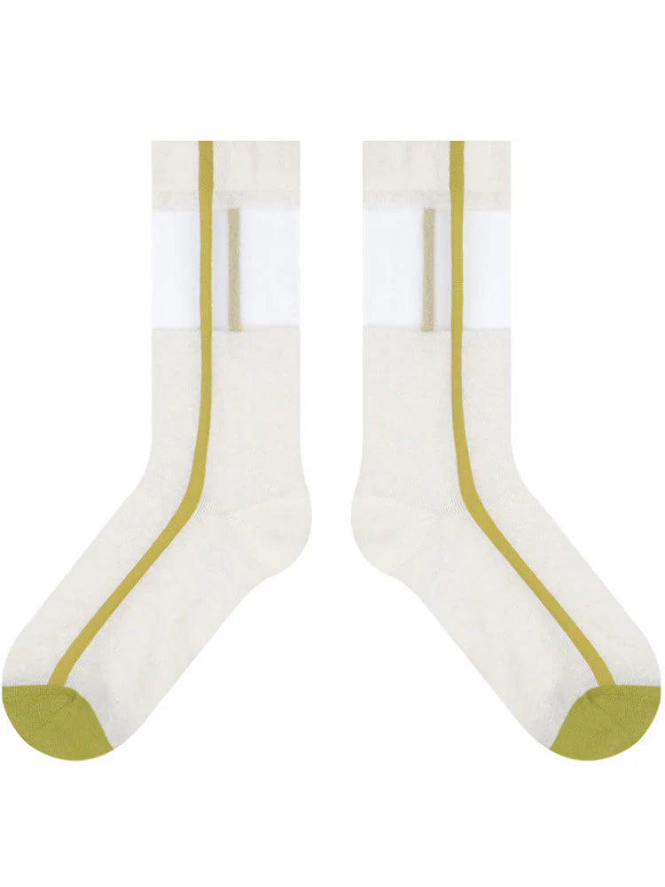 Sheer Crystal Glass Silk Socks W5313