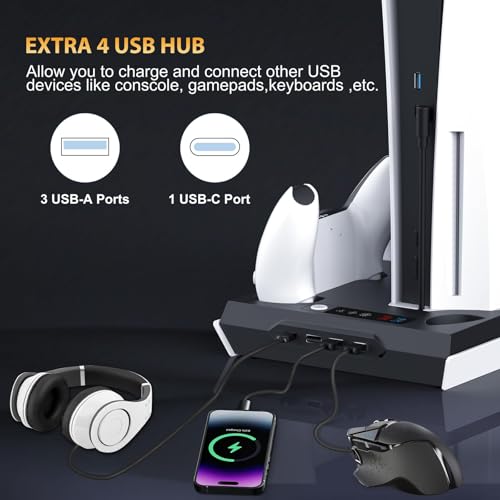 PS5 Slim Cooling Station with Dual Controller Charging Station, Black E375058