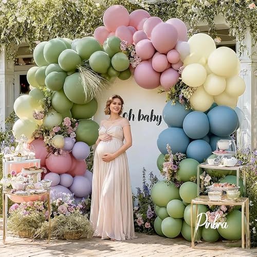 Christmas Balloon Arch Kit, Dark Green Red Pearl White Gold Balloons J100886