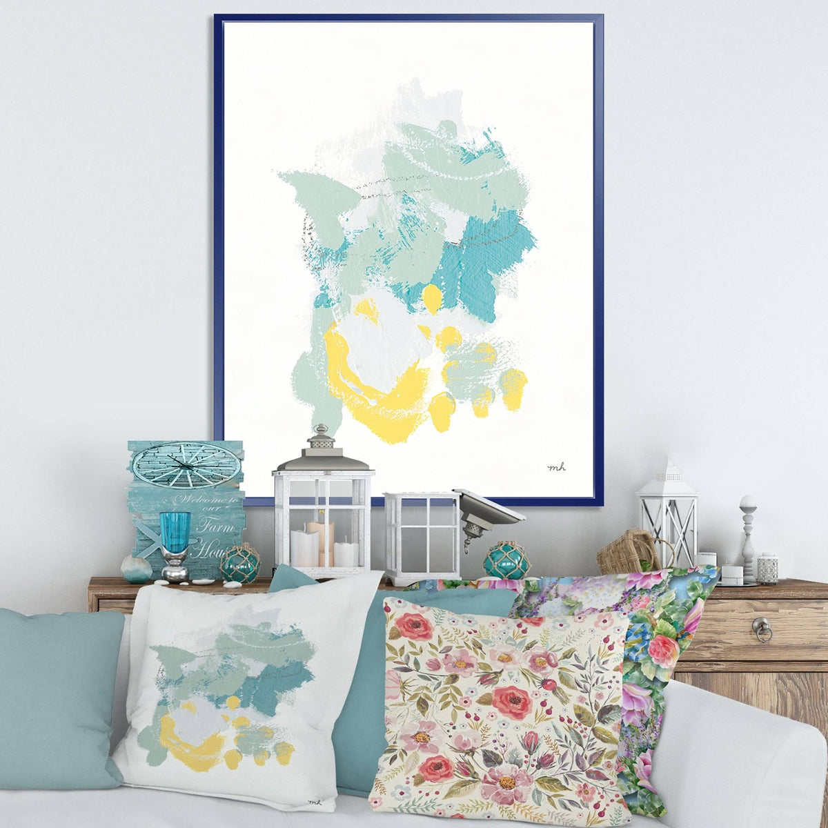 White Framed Canvas X671534
