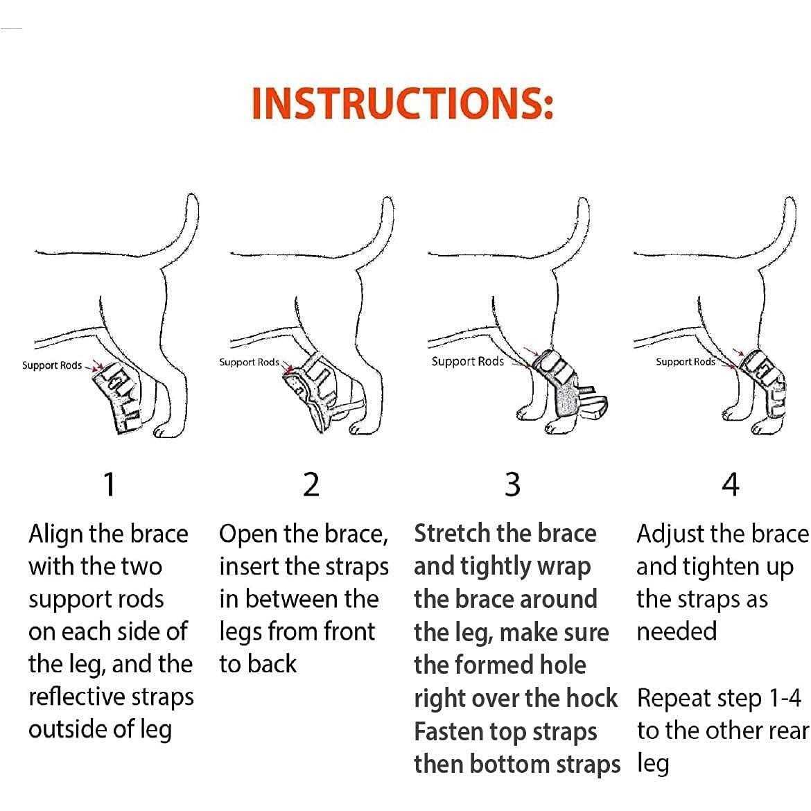 3-in-1 Dog Rear Leg Support Splint Braces O928565