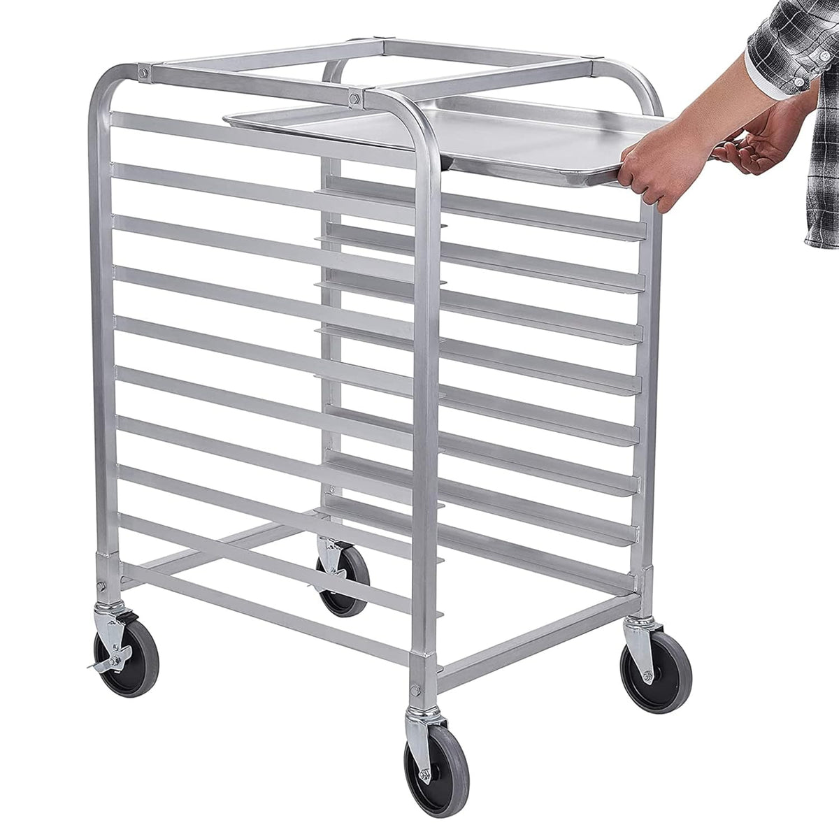 10 Tier Aluminum Bun Pan Rack with Wheels N3667