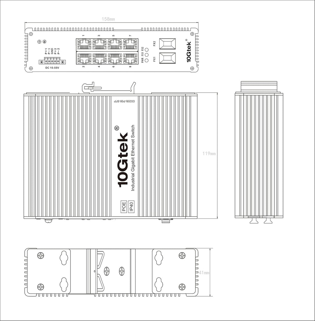 10-Port Gigabit Ethernet Switch with 20-km SFP Transceiver P226678
