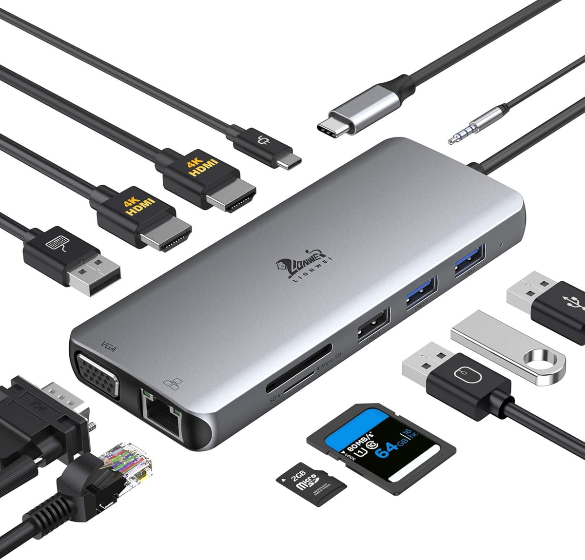 12-in-1 Triple Display USB C Docking Station H56613