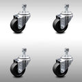 3 inch Soft Rubber Wheel Swivel Caster Set B761