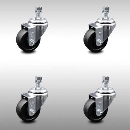 3 inch Soft Rubber Wheel Swivel Caster Set B761