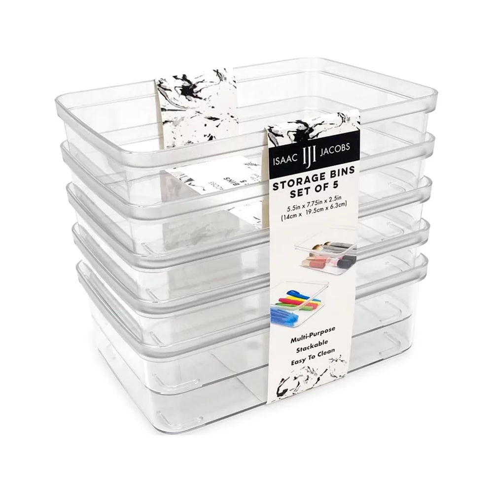 5-Pack Clear Plastic Storage Bins U68247