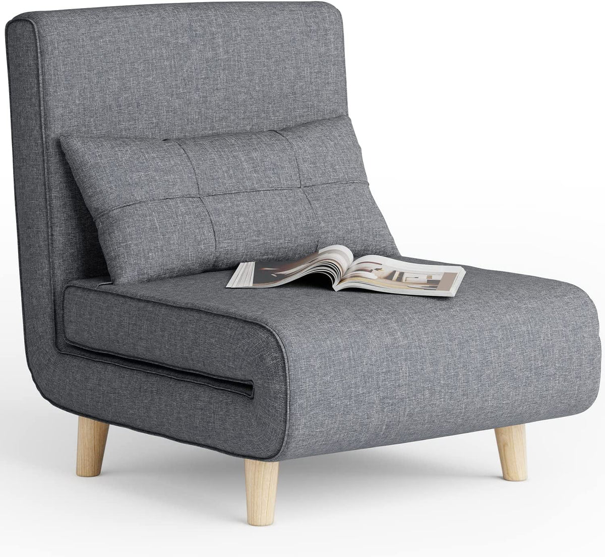 3-in-1 Convertible Sleeper Chair Bed Dark Grey W268
