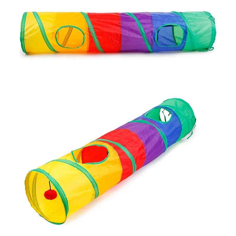 Cat Toy Tunnel and Cubes Bundle Interactive Collapsible Playground Z736