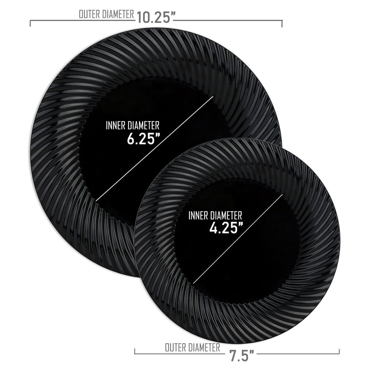 White Disposable Plastic Buffet Plates T8779