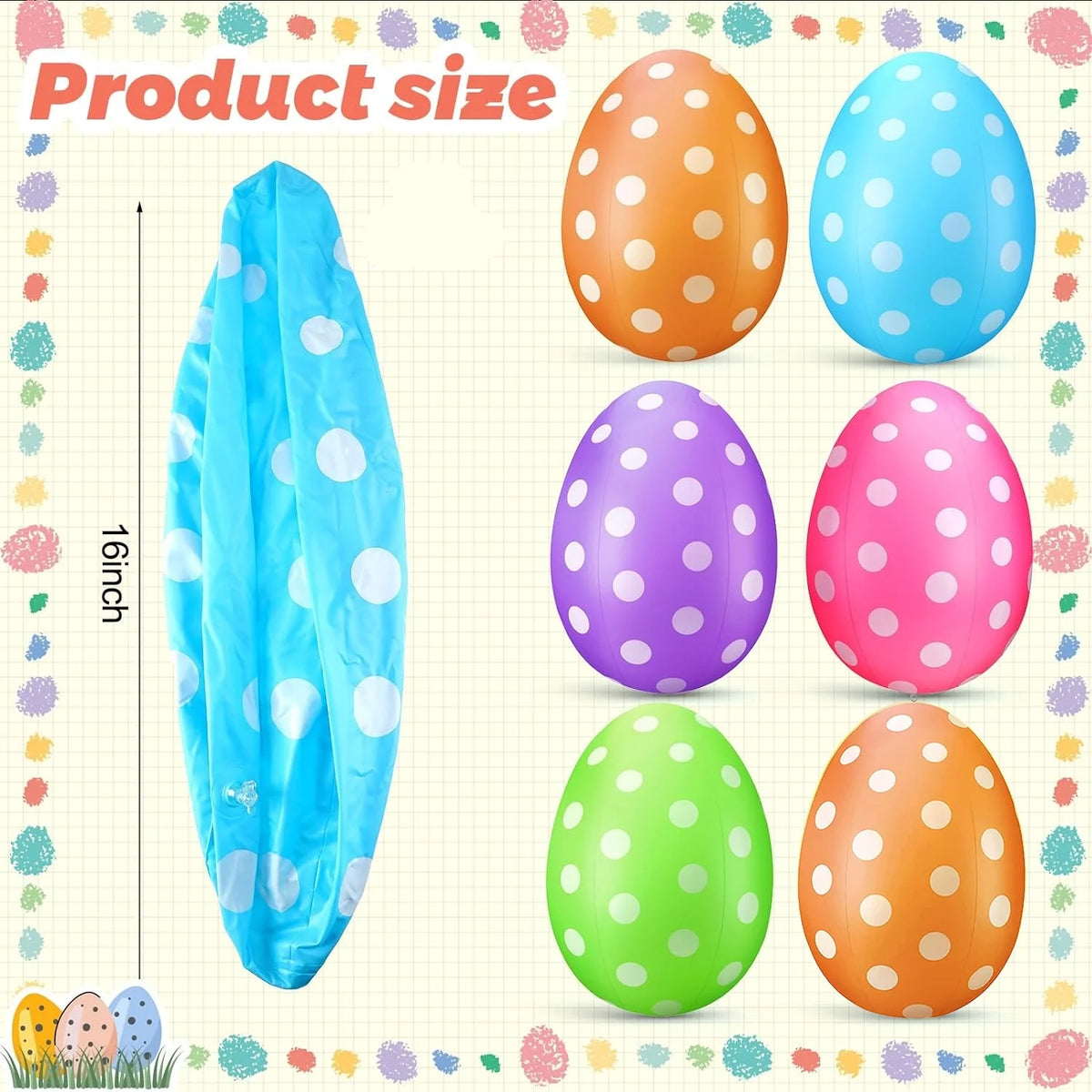 Colorful 16" Inflatable Easter Balls L2748