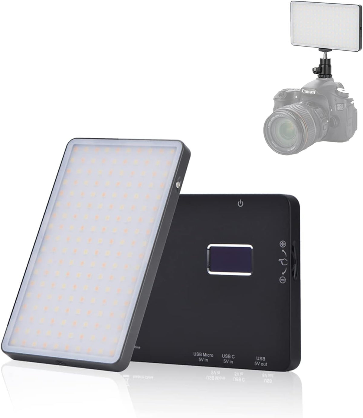 Portable Rechargeable LED Video Light Panel with LCD Display, Pack of 2 U8418
