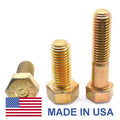 1/2 inch-13 x 1 inch Coarse Thread Grade 9 Hex Cap Screw Yellow Zinc Plated Pk 50 Z6695