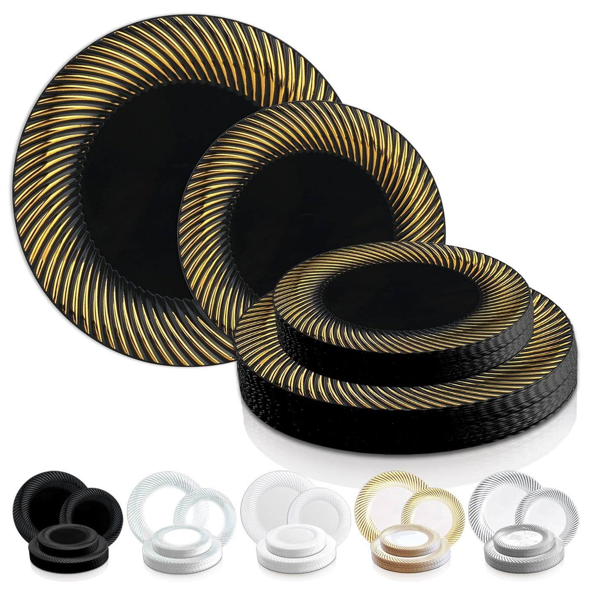 White Disposable Plastic Buffet Plates T8779
