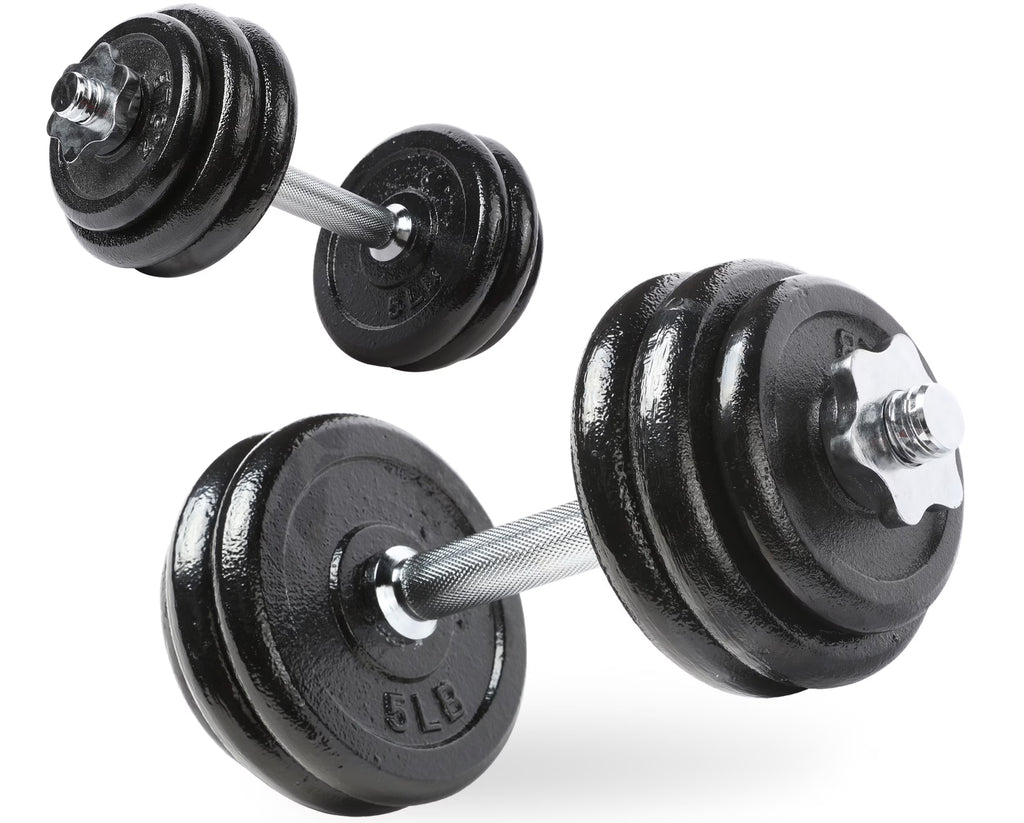 40 lb Adjustable Cast Iron Dumbbell Set with Case Y649