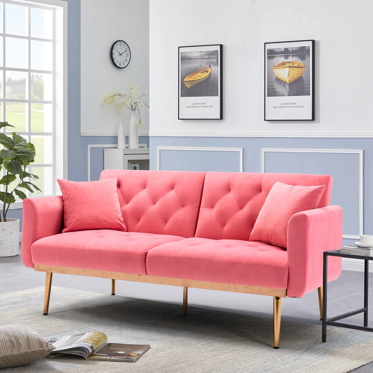 Velvet Sofa with Metal Feet N13192