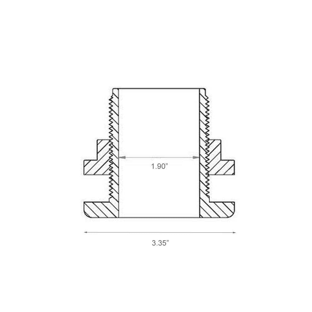 1-1/2 inch Slip x Slip Bulkhead Fitting Z777023