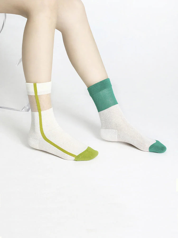 Sheer Crystal Glass Silk Socks W5313